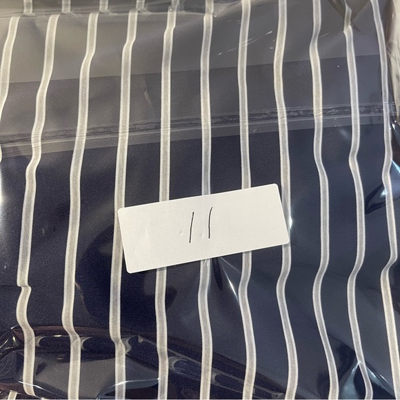 Peter Millar Summer Comfort Mens Polo Size Large Navy Gray Stripe Short Sleeve - Picture 8 of 8